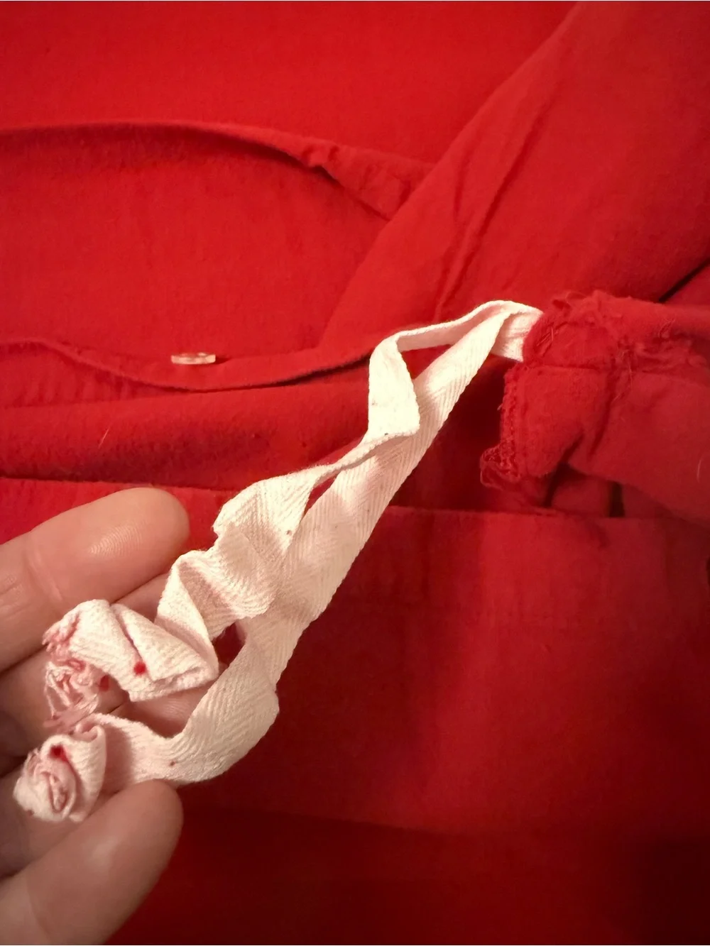 L.L. Bean Red Button-Front Duvet Cover